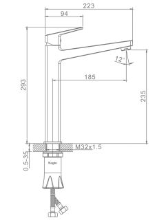 Высокий смеситель для раковины Raglo R30.15 хром